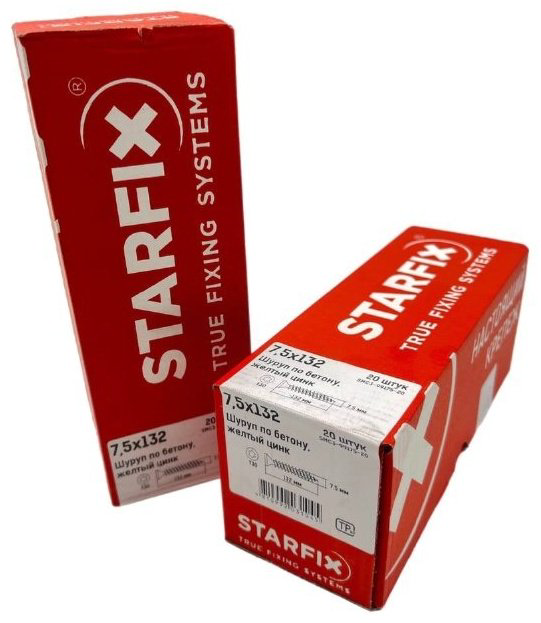 STARFIX шуруп по дереву, по бетону (7.5х132 мм), 20 шт. купить,NaN