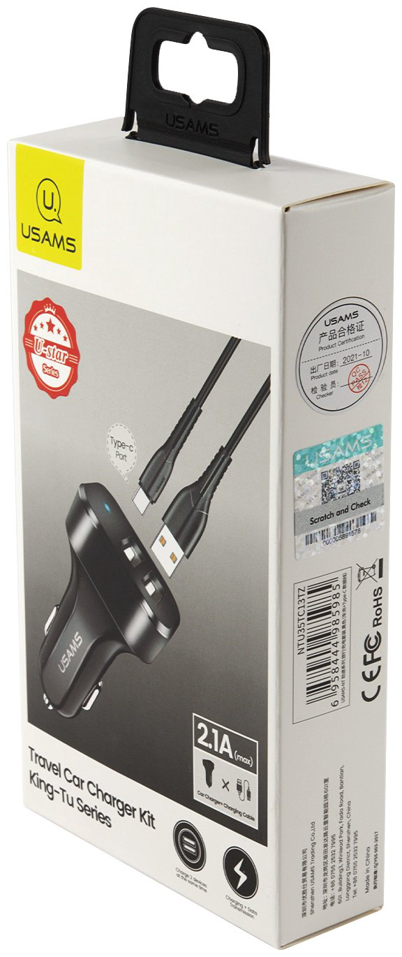 Зарядное устройство Usams NTU35TC13TZ USB черный купить,NaN