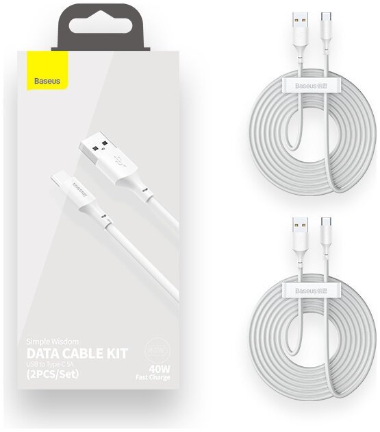 Кабель Baseus USB TypeC (M) белый