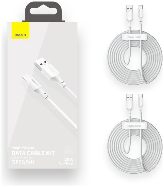 Кабель Baseus USB TypeC (M) белый