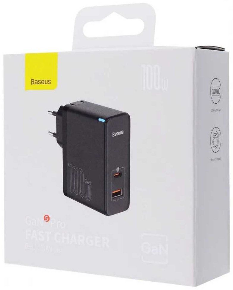 Зарядное устройство Baseus GaN5 Pro C+U 100W USB, USB Type-C черный купить,NaN