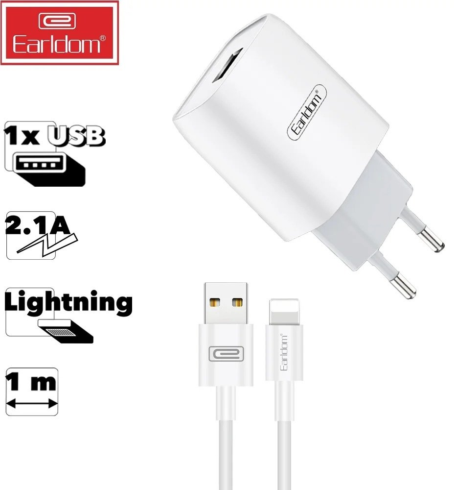 Зарядное устройство Earldom ES-197iW USB белый