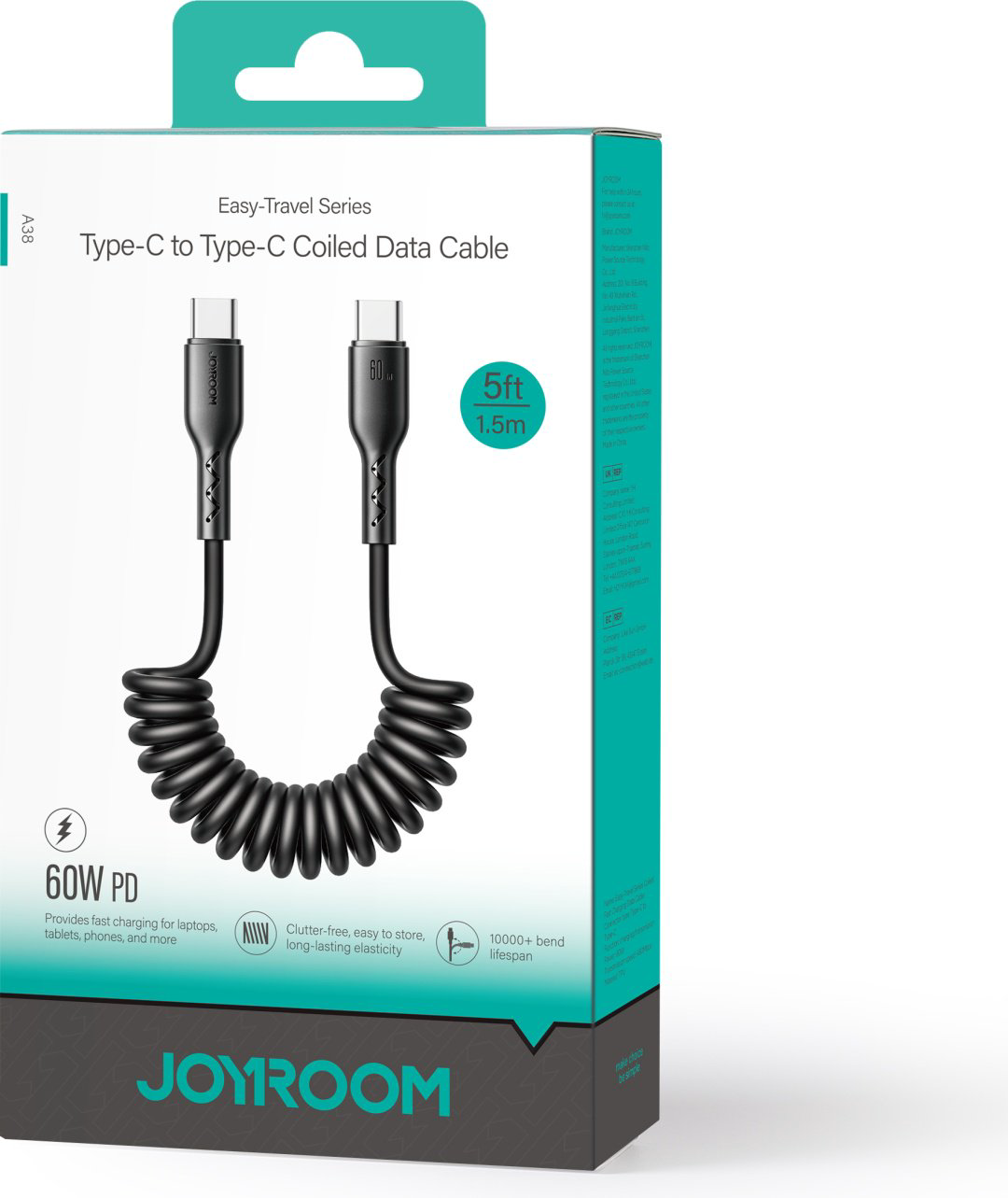 Кабель JOYROOM USB TypeC (M) черный купить,NaN
