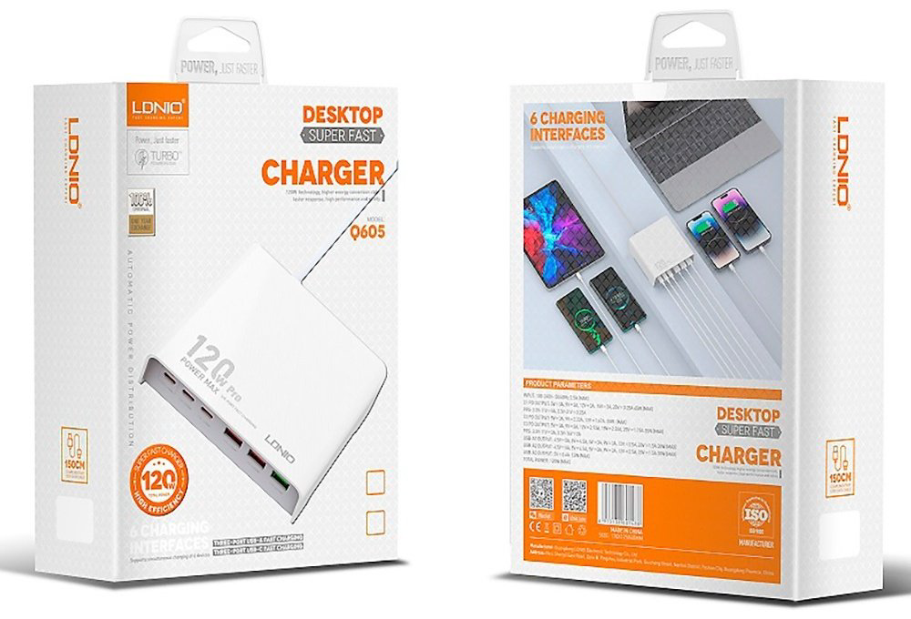Зарядное устройство LDNIO Q605 USB Type-C, USB белый купить,NaN