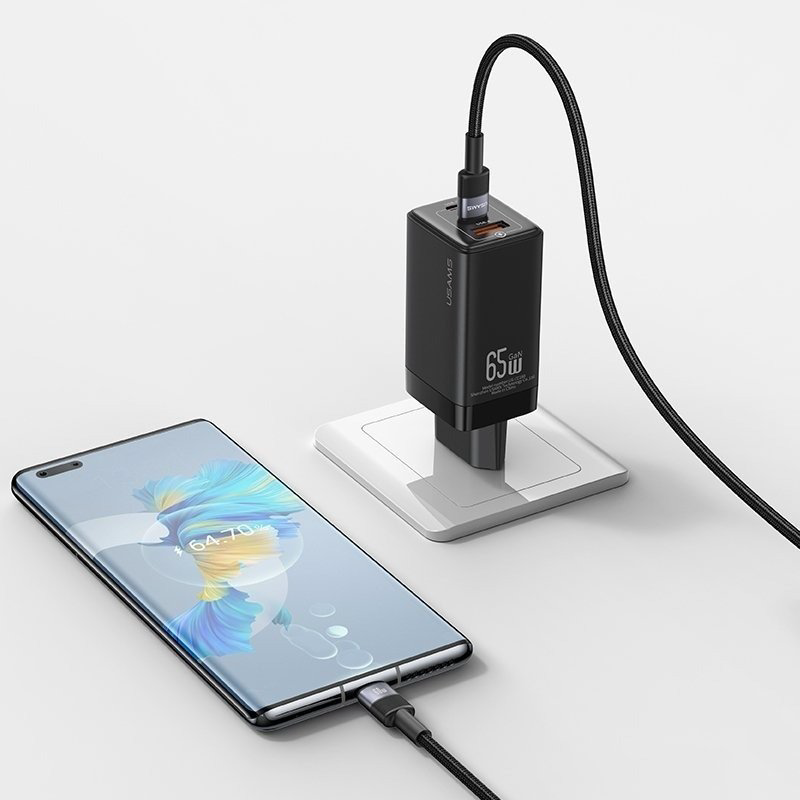 Кабель Usams USB TypeC (M) черный купить,NaN