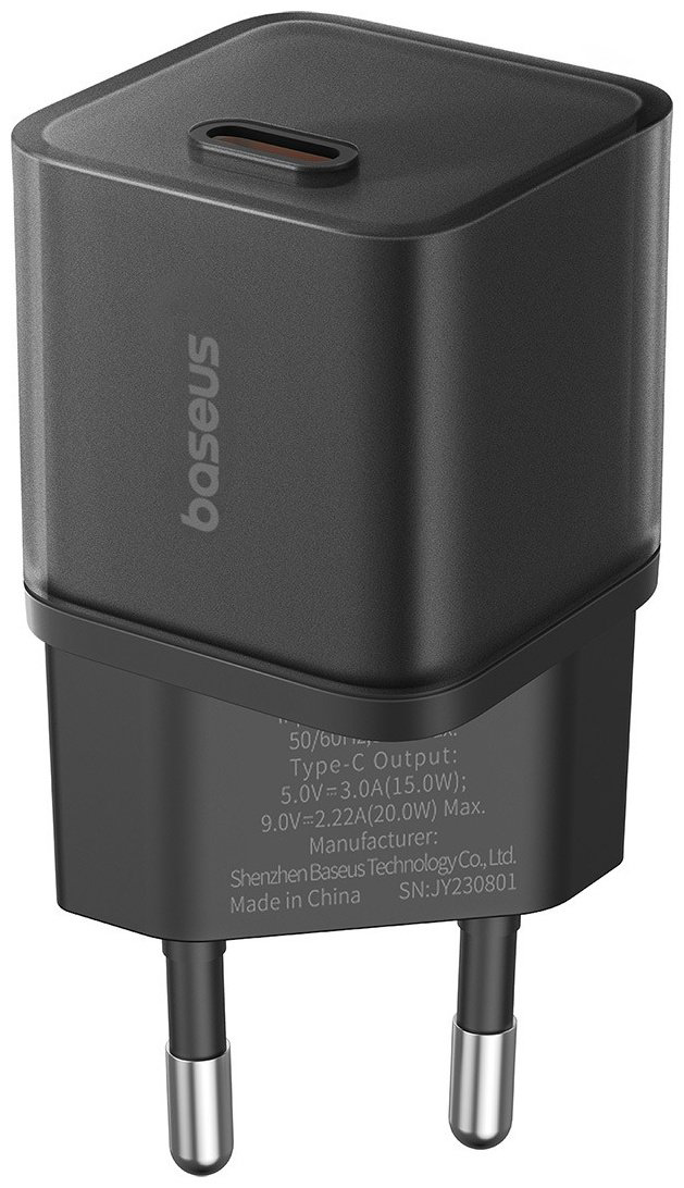 Зарядное устройство Baseus GaN5S 1C 20W USB Type-C черный купить,8259