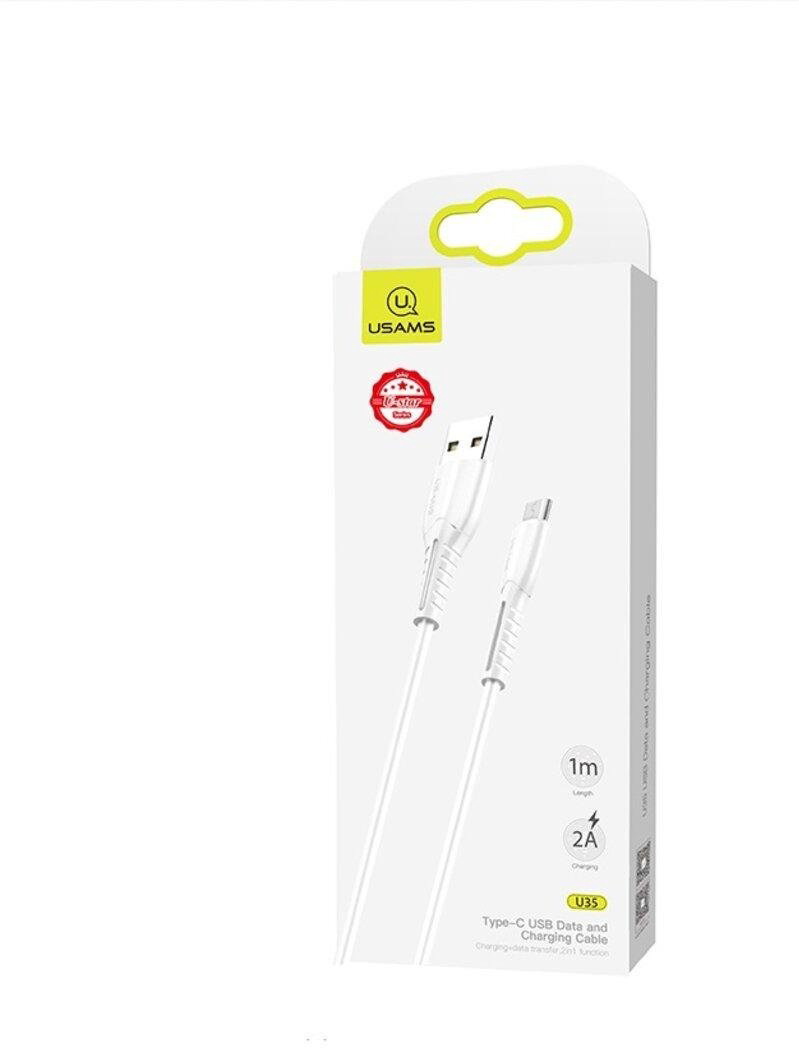 Кабель Usams USB 2.0 (M), micro-USB 2.0 (M) белый