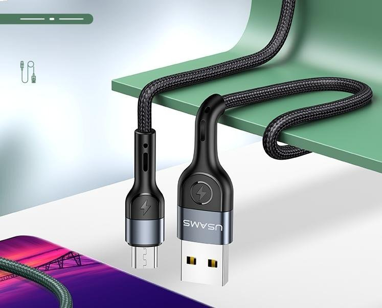 Кабель Usams micro-USB 2.0 (F) черный купить,NaN