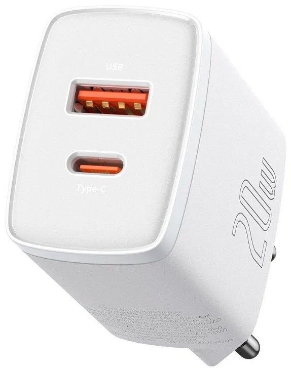 Зарядное устройство Baseus Compact U+C 20W белый