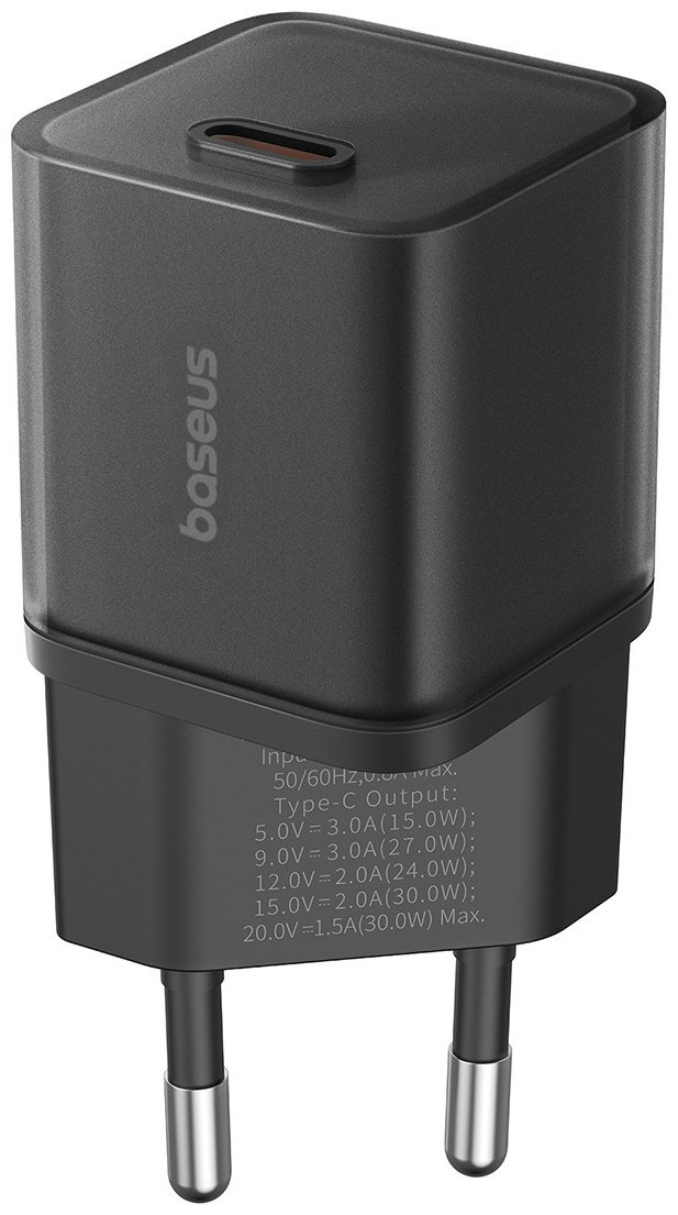 Зарядное устройство Baseus GaN5S 1C 30W USB Type-C черный купить,NaN