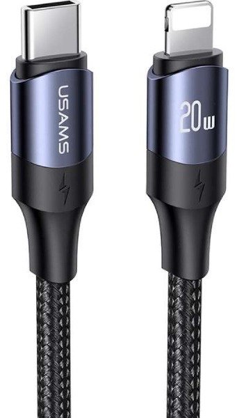 Кабель Usams Lightning (M), USB TypeC (M) черный