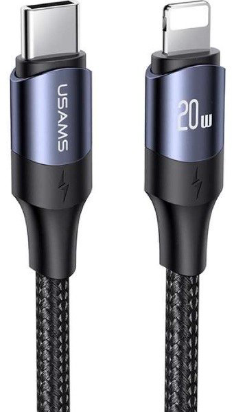 Кабель Usams Lightning (M), USB TypeC (M) черный
