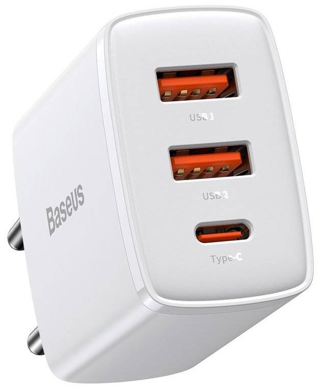 Зарядное устройство Baseus Compact 2U+C 30W USB Type-C, USB белый