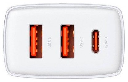Зарядное устройство Baseus Compact 2U+C 30W USB Type-C, USB белый - ForteMarket Зарядное устройство Baseus Compact 2U+C 30W USB Type-C, USB белый купить,0