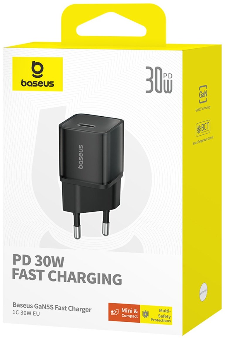 Зарядное устройство Baseus GaN5S 1C 30W USB Type-C черный - ForteMarket Зарядное устройство Baseus GaN5S 1C 30W USB Type-C черный купить,0
