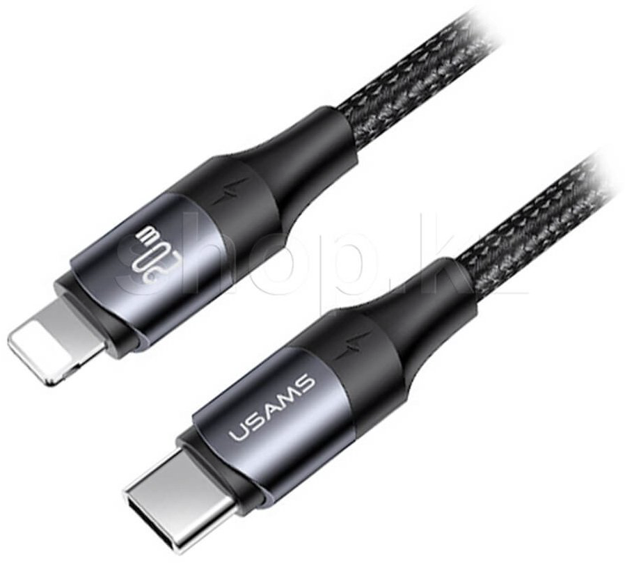 Кабель Usams Lightning (M), USB TypeC (M) черный