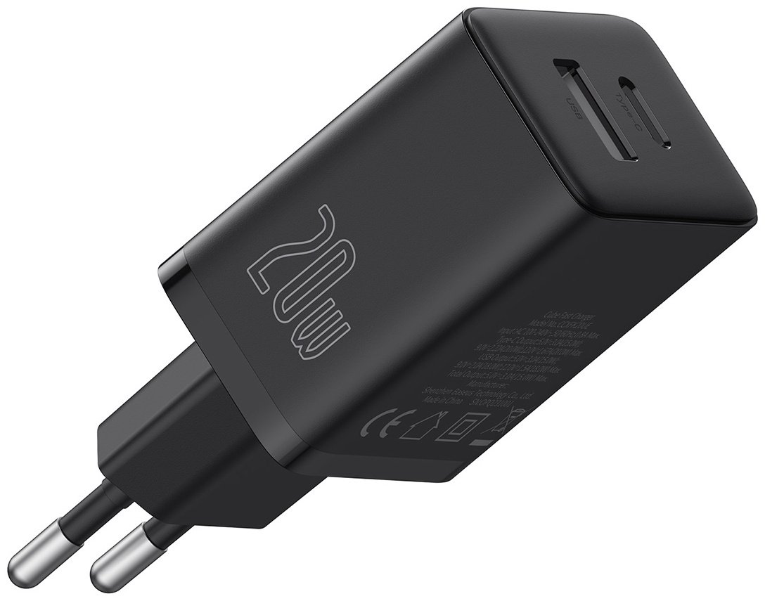 Зарядное устройство Baseus Cube GaN5 C+U 20W USB Type-C, USB черный