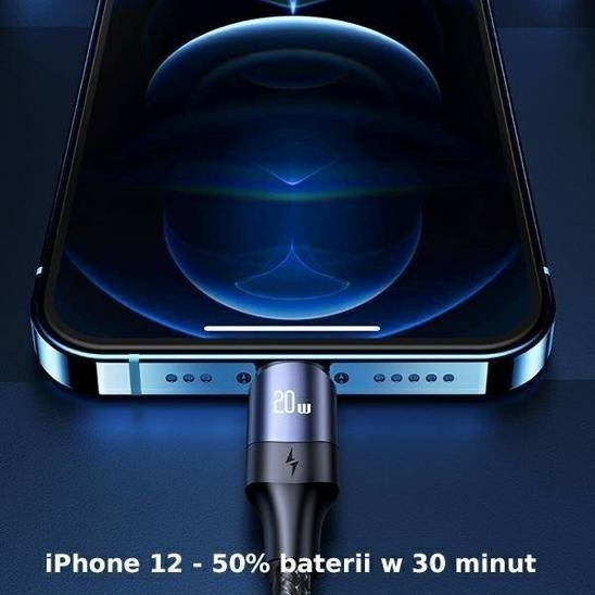 Кабель Usams Lightning (M), USB TypeC (M) черный