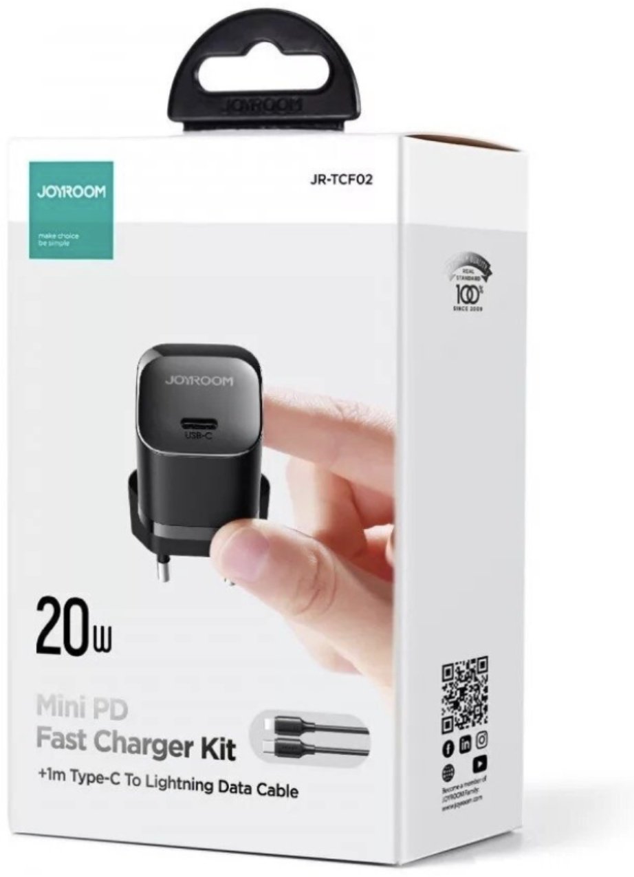 Зарядное устройство JOYROOM JR-TCF02 Lightning, USB Type-C черный - ForteMarket Зарядное устройство JOYROOM JR-TCF02 Lightning, USB Type-C черный купить,0