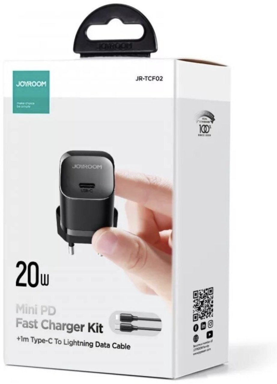 Зарядное устройство JOYROOM JR-TCF02 Lightning, USB Type-C черный