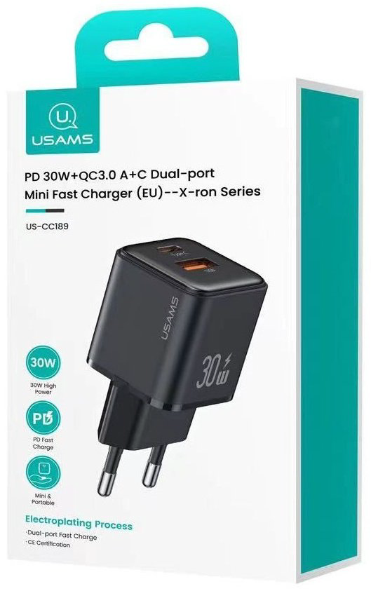 Зарядное устройство Usams US-CC189 USB Type-C, USB черный