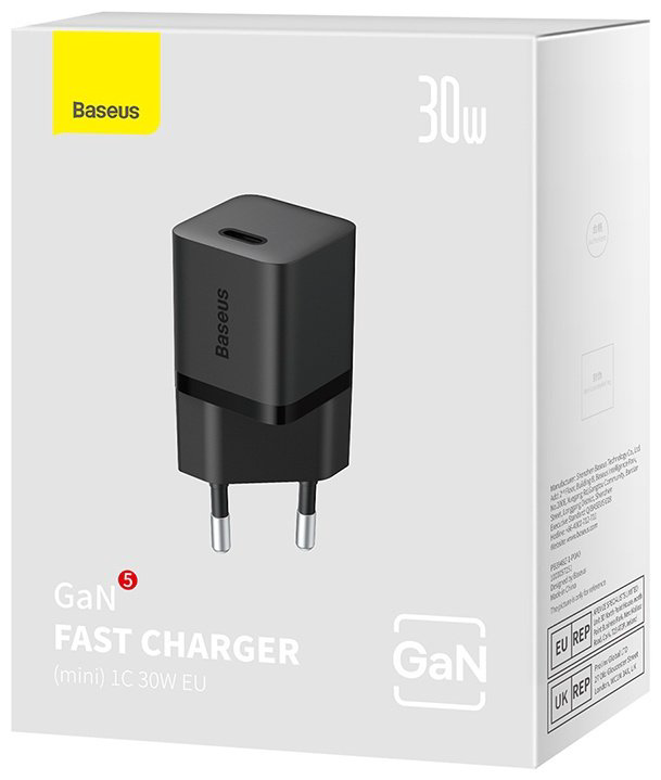 Зарядное устройство Baseus GaN5 (mini) 1C 30W USB Type-C черный купить,NaN