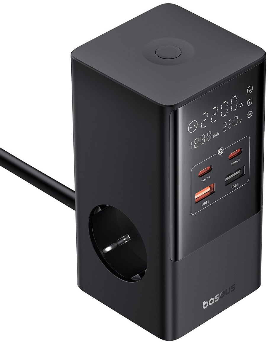 Зарядное устройство Baseus GaN5 PowerCombo PowerStrip 3AC+2U+2C 35W черный - ForteMarket Зарядное устройство Baseus GaN5 PowerCombo PowerStrip 3AC+2U+2C 35W черный купить,0