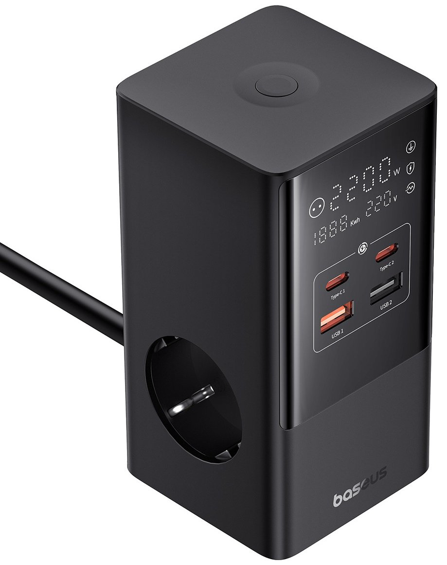 Зарядное устройство Baseus GaN5 PowerCombo PowerStrip 3AC+2U+2C 35W черный купить,NaN