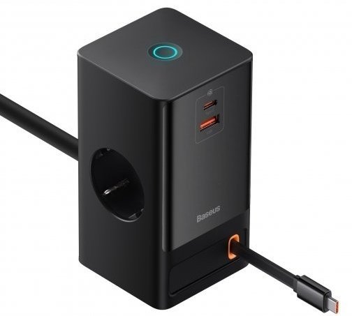 Зарядное устройство Baseus GaN5 PowerCombo PowerStrip 2AC+2C+U 65W USB Type-C, USB черный