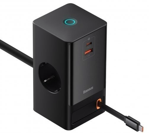 Зарядное устройство Baseus GaN5 PowerCombo PowerStrip 2AC+2C+U 65W USB Type-C, USB черный купить,NaN