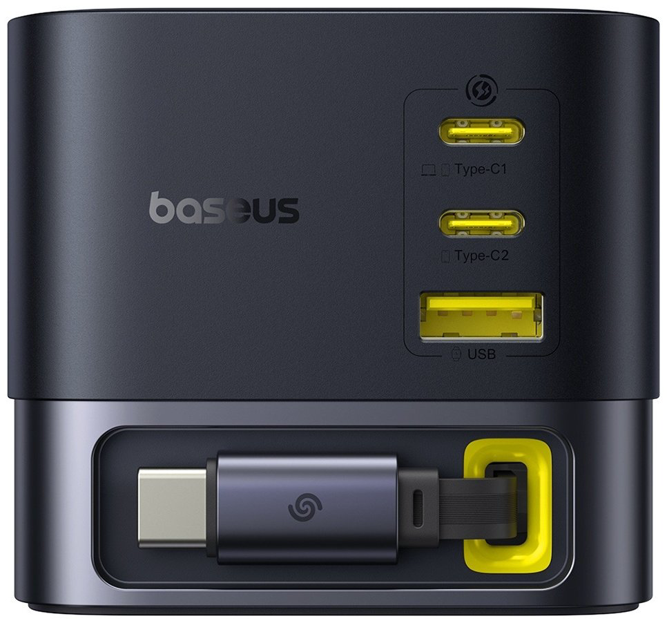 Зарядное устройство Baseus Super GaN Desktop with Retractable Cable 3C+U 100W USB Type-C, USB черный купить,NaN
