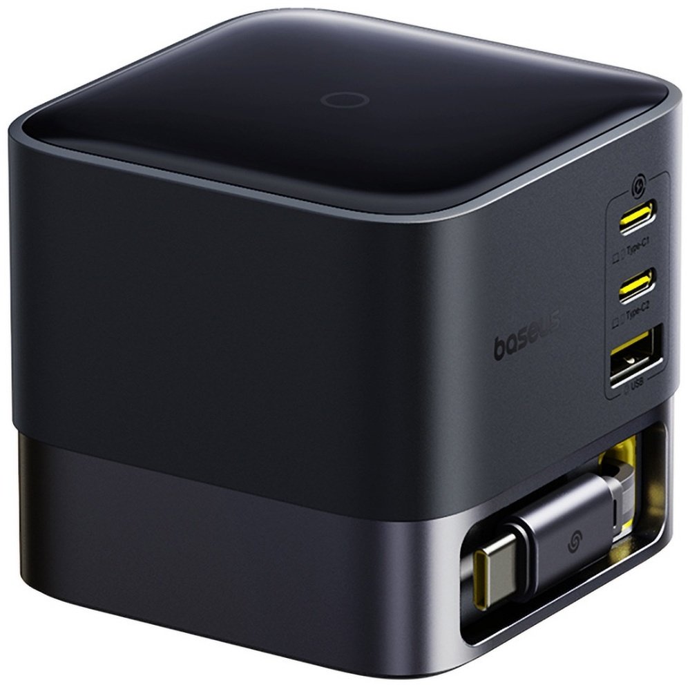 Зарядное устройство Baseus Super GaN Desktop with Retractable Cable 3C+U 100W USB Type-C, USB черный