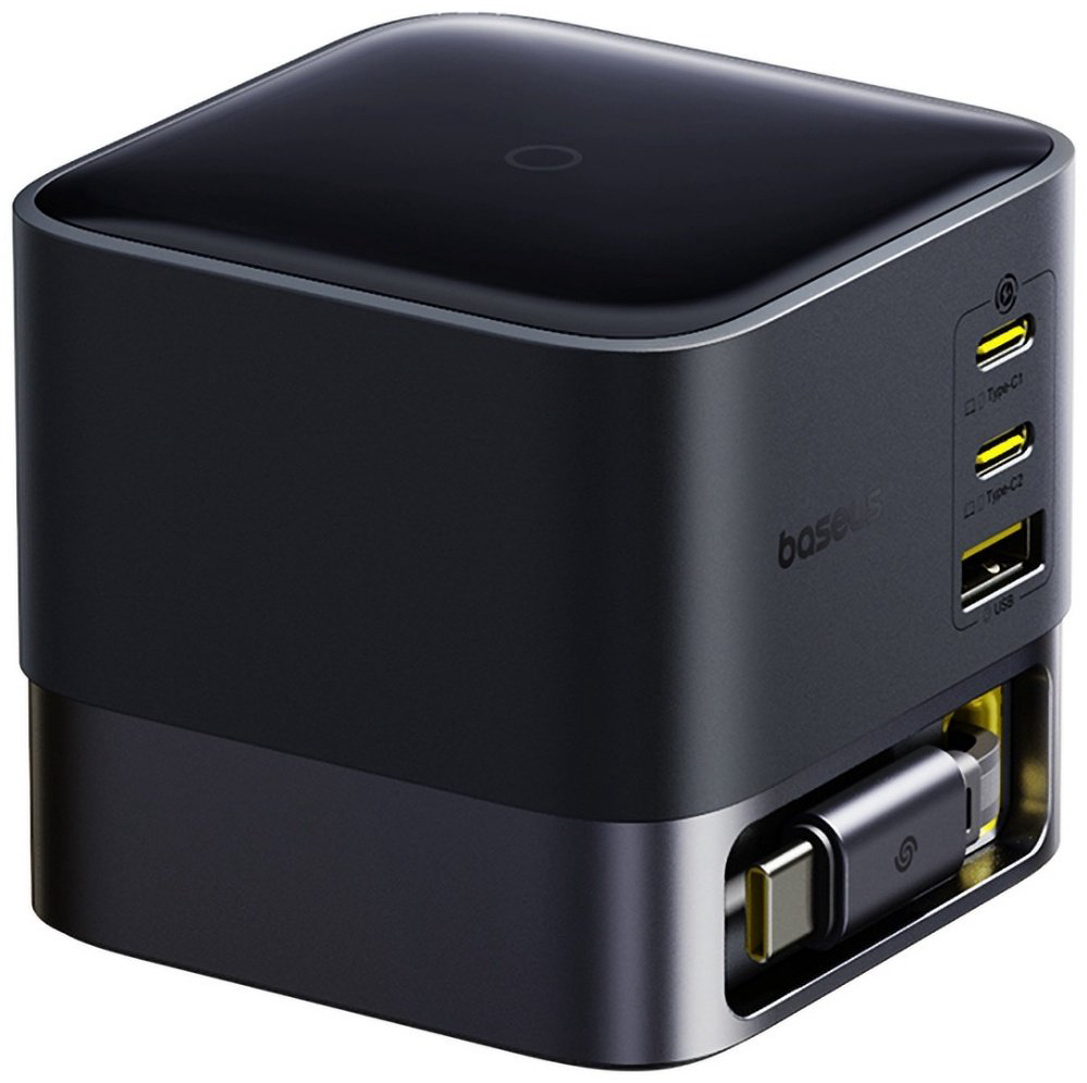 Зарядное устройство Baseus Super GaN Desktop with Retractable Cable 3C+U 100W USB Type-C, USB черный купить,NaN