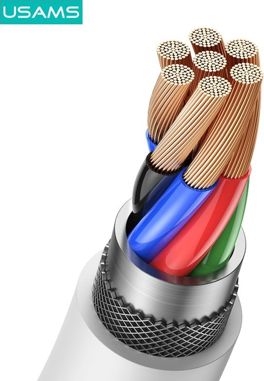Кабель Usams USB 2.0 (F), Lightning (M) белый купить,NaN