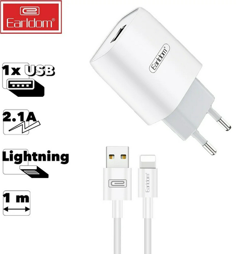 Зарядное устройство Earldom ES-197iW USB белый