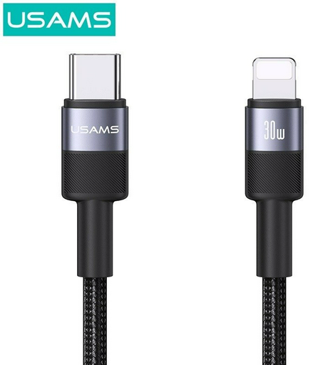 Кабель Usams USB TypeC (M), Lightning (M) черный