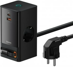 Зарядное устройство Baseus GaN5 PowerCombo PowerStrip 2AC+2C+U 65W USB Type-C, USB черный