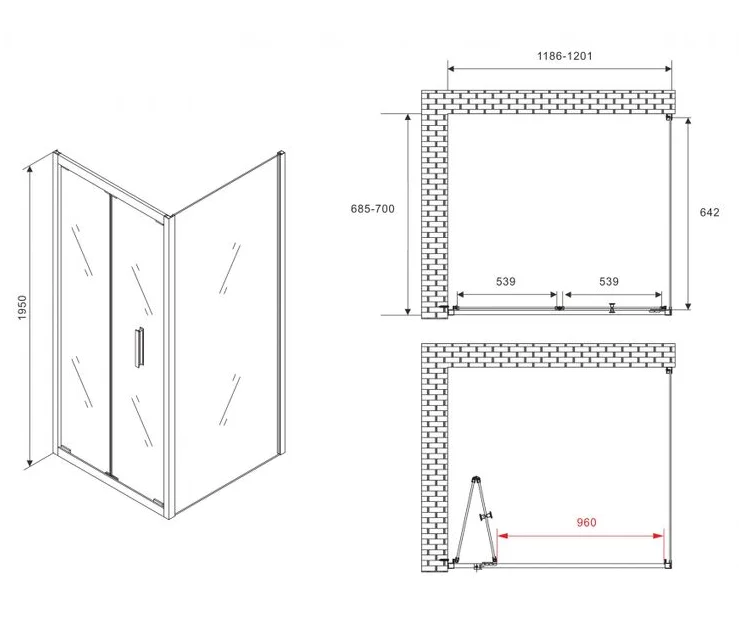 Душевой уголок Abber Sonnenstrand AG07120B-S70B 120х70х195см купить,NaN