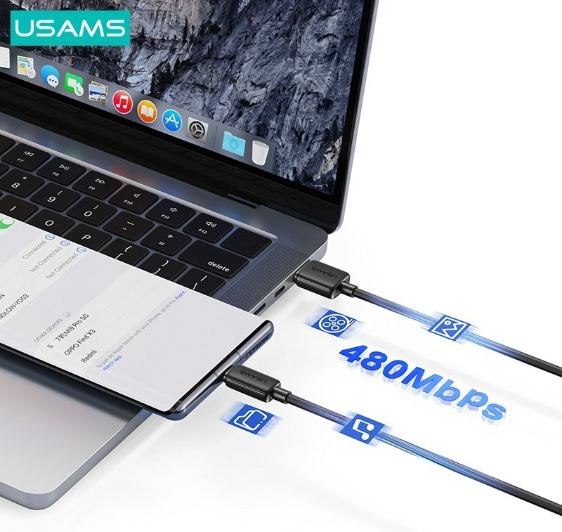 Кабель Usams USB 3.0 (M), micro-USB 3.0 (M) черный купить,NaN
