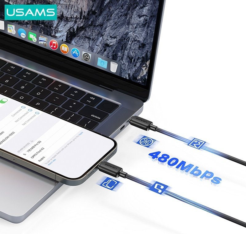 Кабель Usams USB TypeC (M) черный купить,0