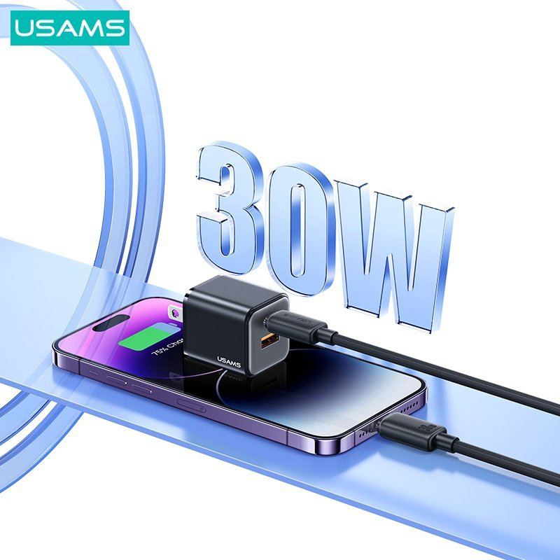 Кабель Usams USB TypeC (M), Lightning (M) черный купить,NaN