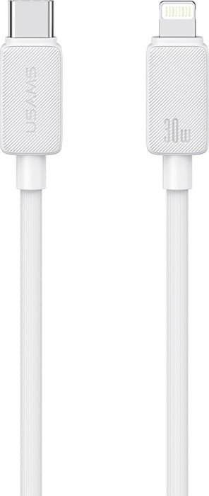 Кабель Usams USB TypeC (M), Lightning (M) белый