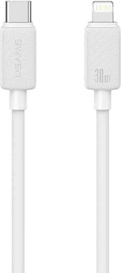 Кабель Usams USB TypeC (M), Lightning (M) белый