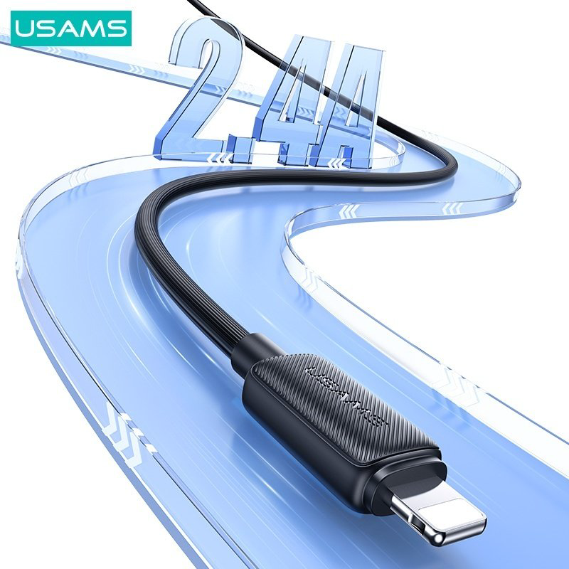 Кабель Usams USB 3.0 (M), Lightning (M) черный купить,NaN