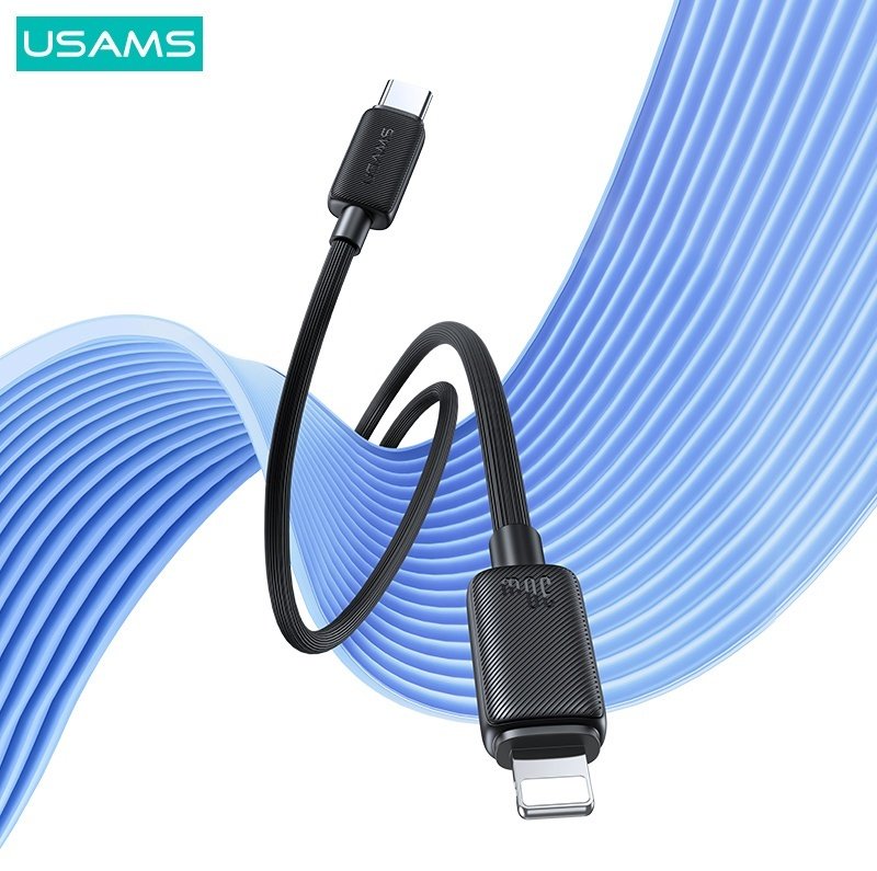 Кабель Usams USB TypeC (M), Lightning (M) черный купить,0