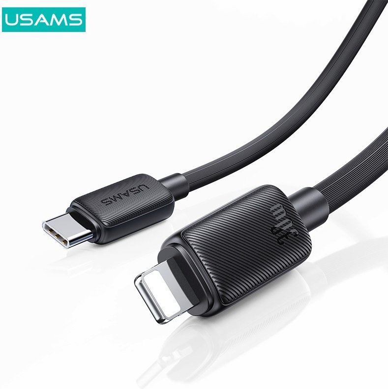 Кабель Usams USB TypeC (M), Lightning (M) черный купить,0
