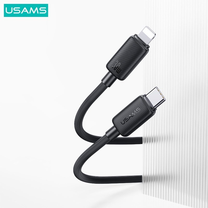 Кабель Usams USB TypeC (M), Lightning (M) черный купить,0