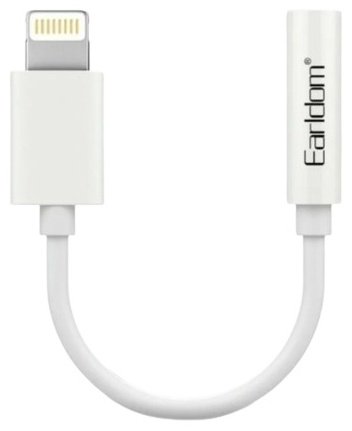 Переходник Earldom 3.5 мм jack (F), Lightning (F) белый