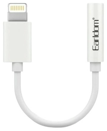 Переходник Earldom 3.5 мм jack (F), Lightning (F) белый купить,NaN