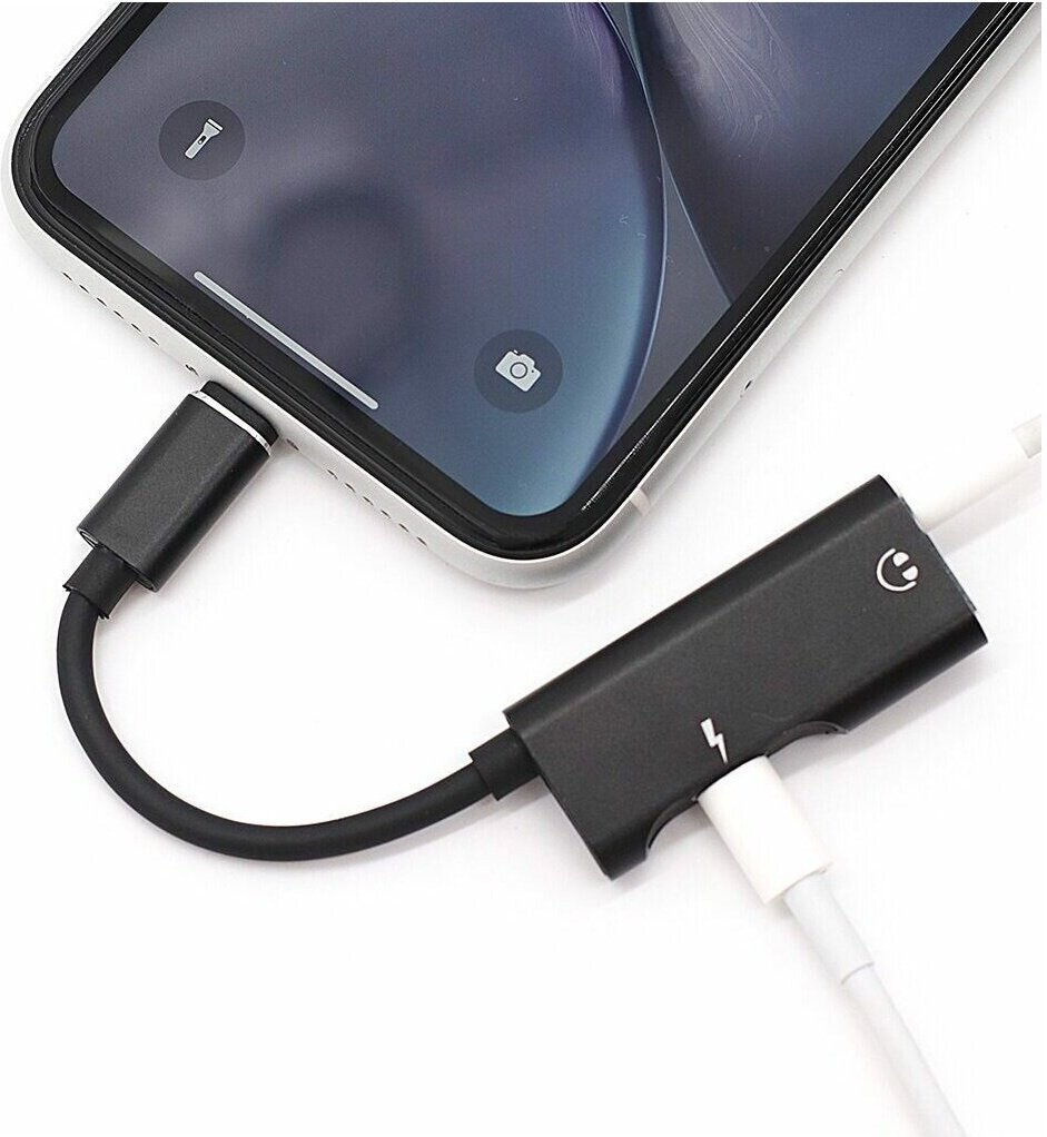 Кабель Earldom 3.5 мм jack (F), Lightning (M), Lightning (F) черный купить,0
